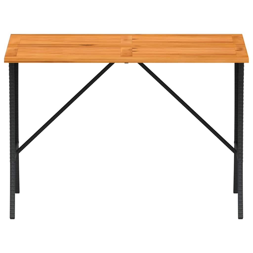 Gartentisch mit Akazienholzplatte 105x75x72 cm Poly Rattan