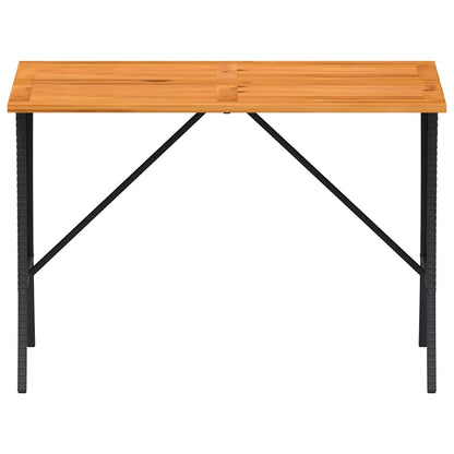 Gartentisch mit Akazienholzplatte 105x75x72 cm Poly Rattan