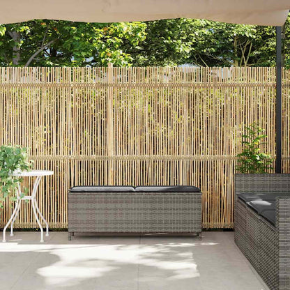 Gartenbank mit Kissen Grau 110x30x40,5 cm Poly Rattan