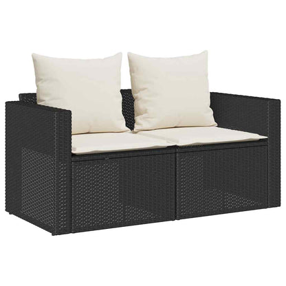 vidaXL Ensemble de canapés de jardin 5 pcs Coussins Empilables Noir Résine tressée