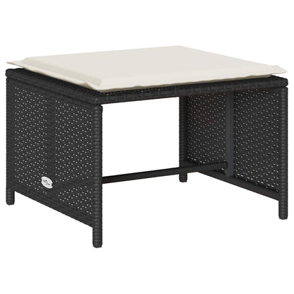 vidaXL Ensemble de canapés de jardin 5 pcs Coussins Empilables Noir Résine tressée