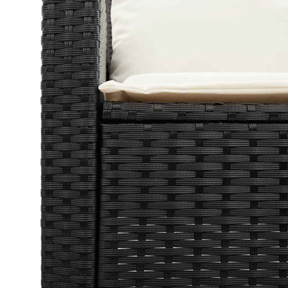 vidaXL Ensemble de canapés de jardin 5 pcs Coussins Empilables Noir Résine tressée
