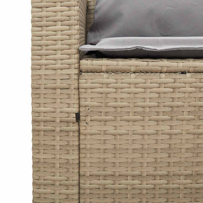 vidaXL 5-tlg. Garten-Sofagarnitur Kissen Stapelbar Beige Poly Rattan