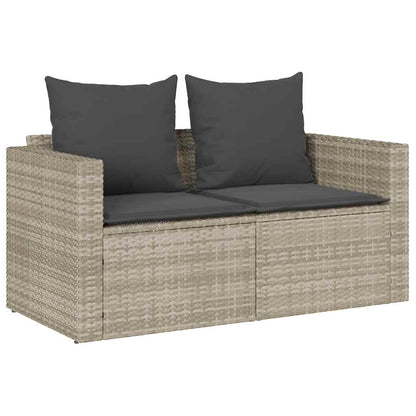 vidaXL Ensemble de canapés de jardin 5 pcs avec coussins empilables en résine tressée gris clair