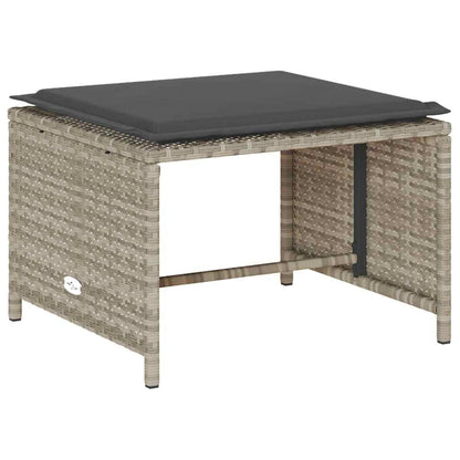 vidaXL Ensemble de canapés de jardin 5 pcs avec coussins empilables en résine tressée gris clair