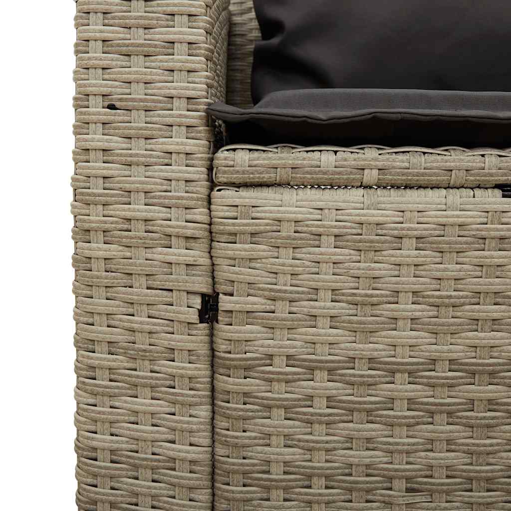 vidaXL Ensemble de canapés de jardin 5 pcs avec coussins empilables en résine tressée gris clair