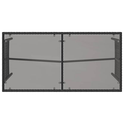 3-tlg. Garten-Essgruppe mit Kissen Schwarz Poly Rattan