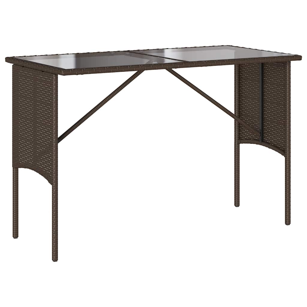 3-tlg. Garten-Essgruppe mit Kissen Braun Poly Rattan