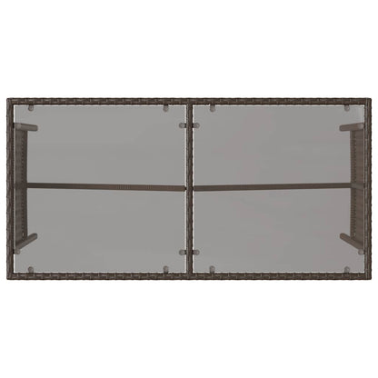 3-tlg. Garten-Essgruppe mit Kissen Braun Poly Rattan