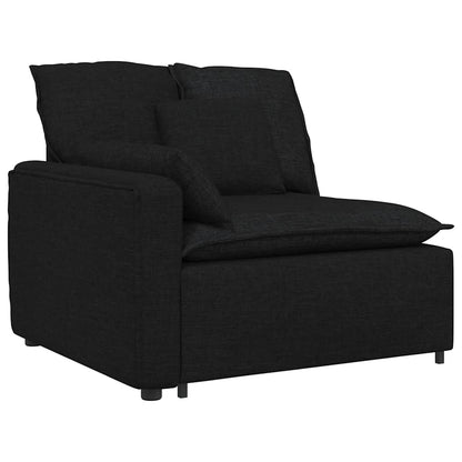 Modulares Sofa Endmodul mit Armlehne Kissen Schwarz 100 cm