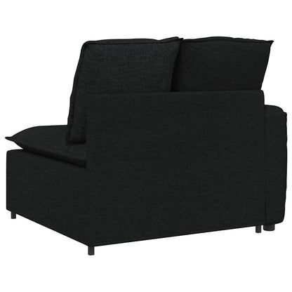 Modulares Sofa Endmodul mit Armlehne Kissen Schwarz 100 cm