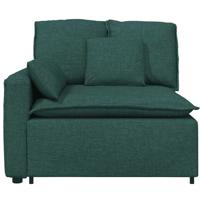 Modulares Sofa Endmodul mit Armlehne Kissen Dunkelgrün 100 cm