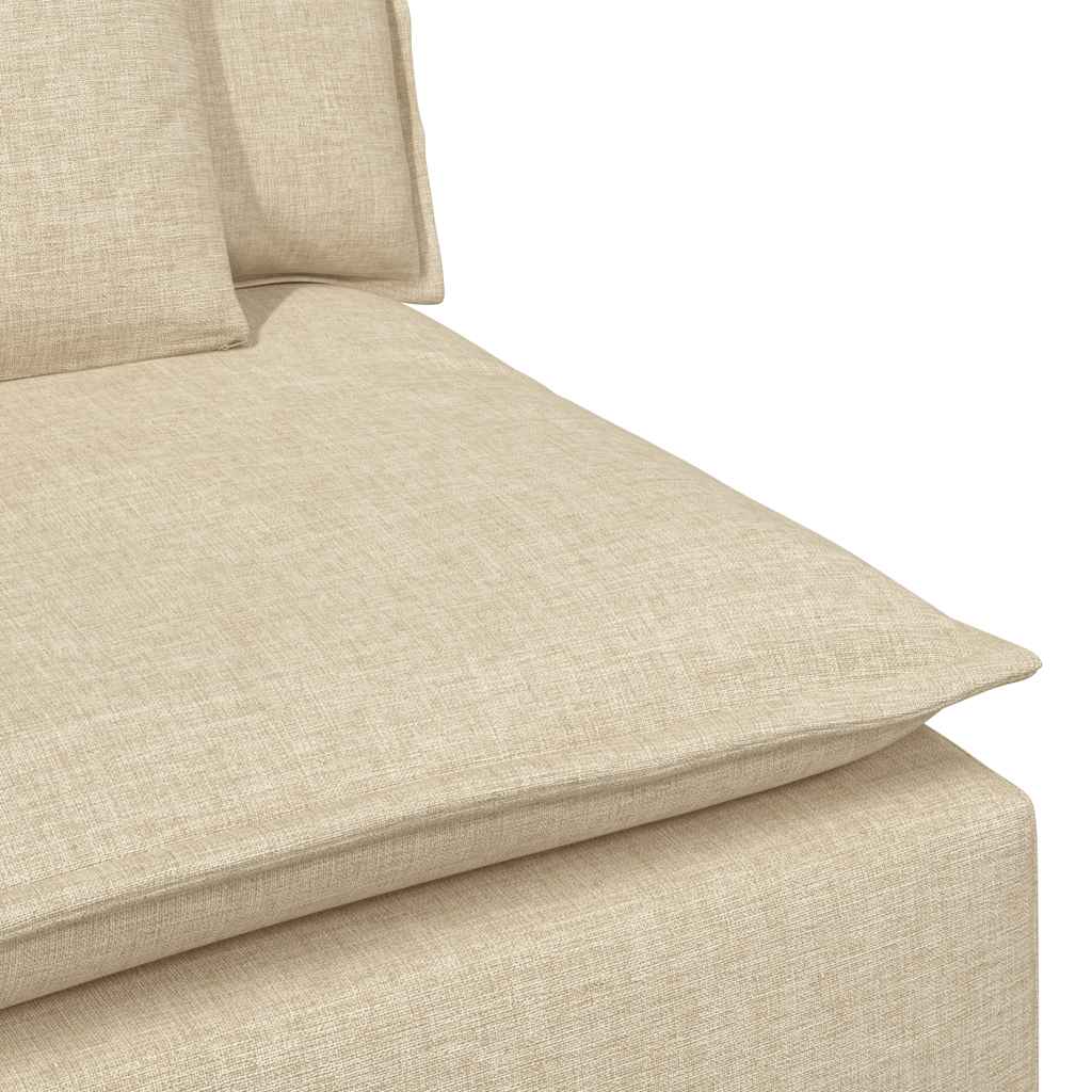 Modulares Sofa Endmodul mit Armlehne Kissen Creme 100 cm