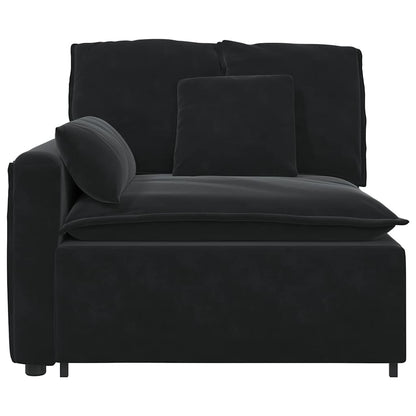 Modulares Sofa Endmodul mit Armlehne Kissen Schwarz 100 cm