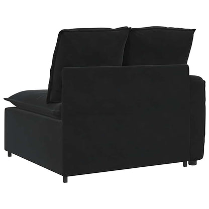Modulares Sofa Endmodul mit Armlehne Kissen Schwarz 100 cm