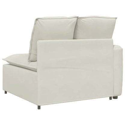 Modulares Sofa Endmodul mit Armlehne Kissen Creme 100 cm