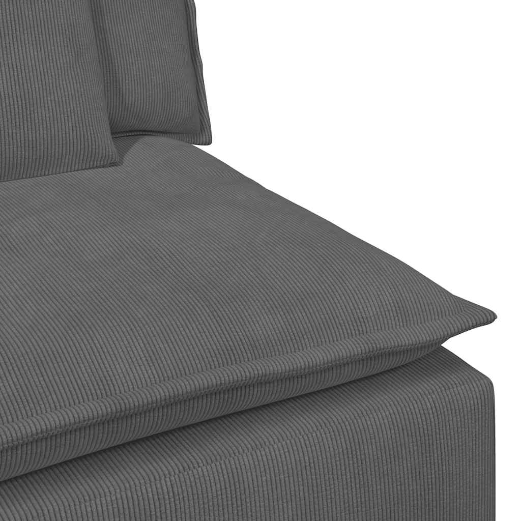 Modulares Sofa Endmodul mit Armlehne Kissen Dunkelgrau 100 cm