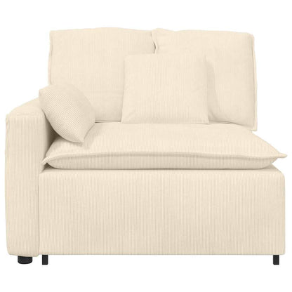 Modulares Sofa Endmodul mit Armlehne Kissen Creme 100 cm