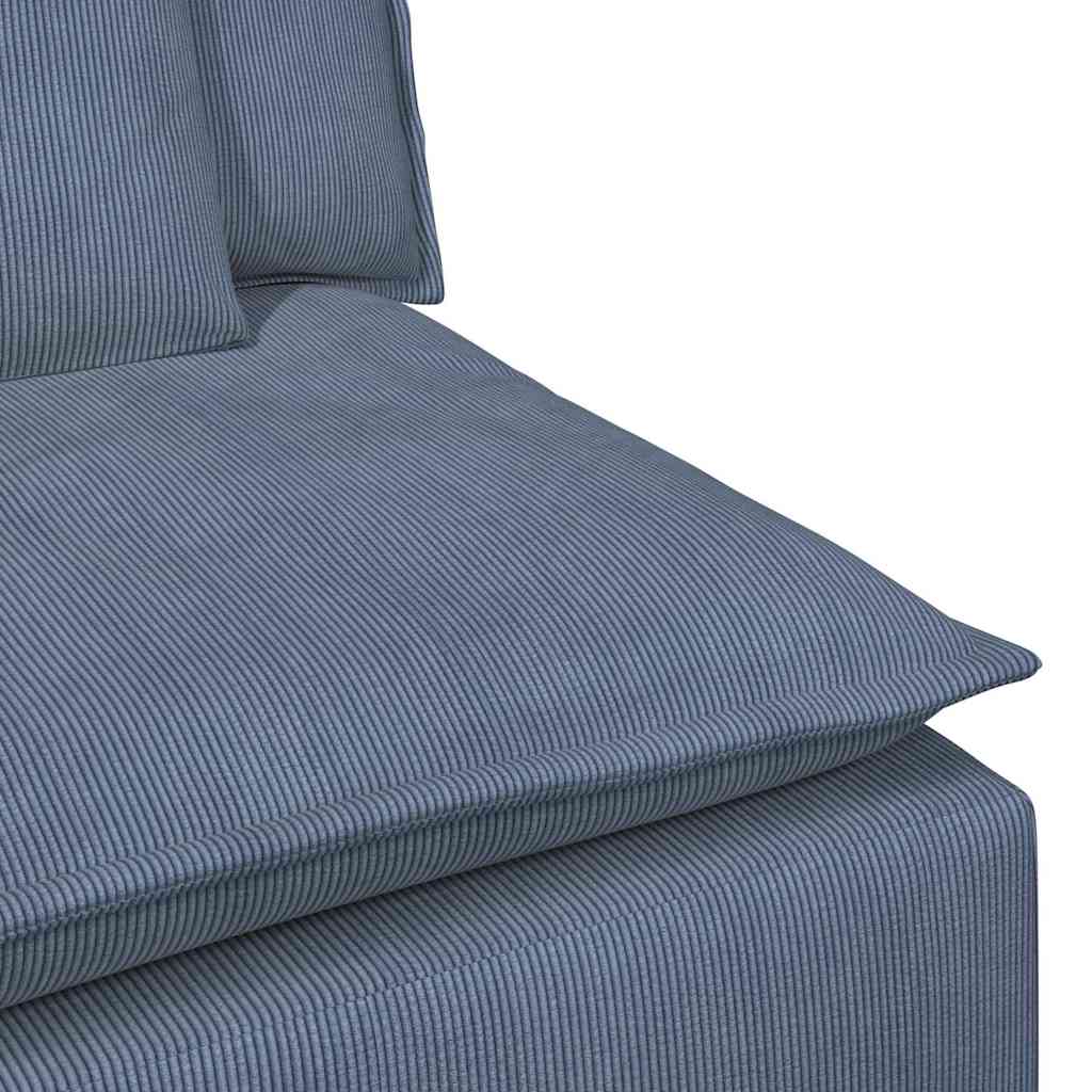 Modulares Sofa Endmodul mit Armlehne Kissen Blau 100 cm