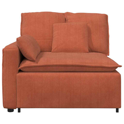 Modulares Sofa Endmodul mit Armlehne Kissen Rot Orange 100 cm