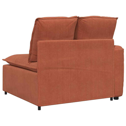 Modulares Sofa Endmodul mit Armlehne Kissen Rot Orange 100 cm