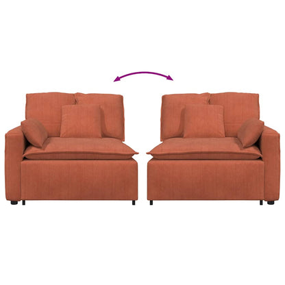 Modulares Sofa Endmodul mit Armlehne Kissen Rot Orange 100 cm