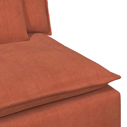 Modulares Sofa Endmodul mit Armlehne Kissen Rot Orange 100 cm