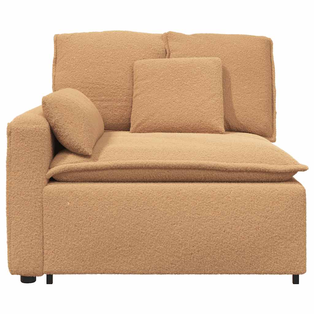 Modulares Sofa Endmodul mit Armlehne Kissen Beige 100 cm