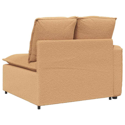 Modulares Sofa Endmodul mit Armlehne Kissen Beige 100 cm