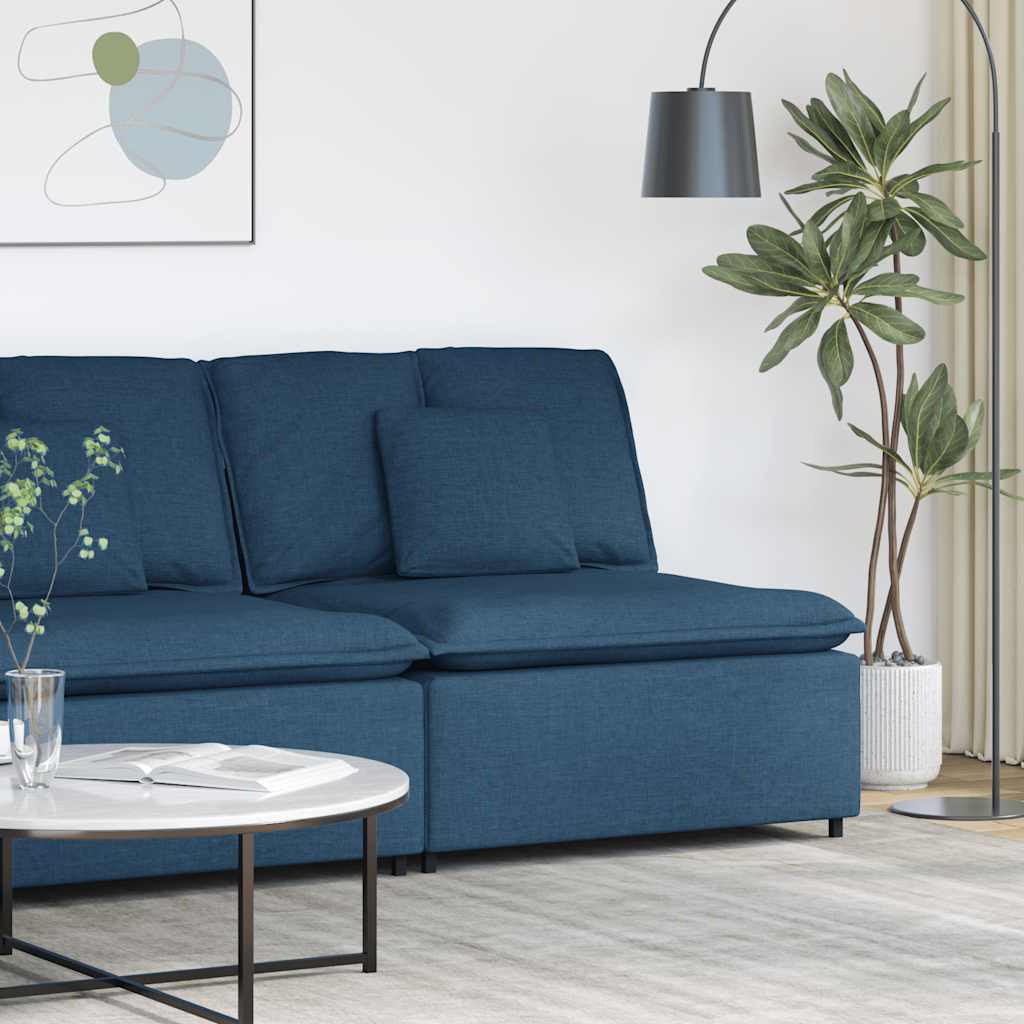 Modulares Sofa Mittelmodul mit Kissen Blau 100 cm