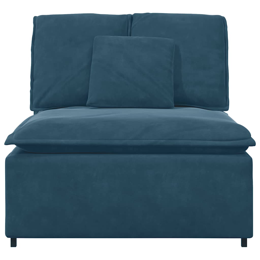 Modulares Sofa Mittelmodul mit Kissen Blau 100 cm