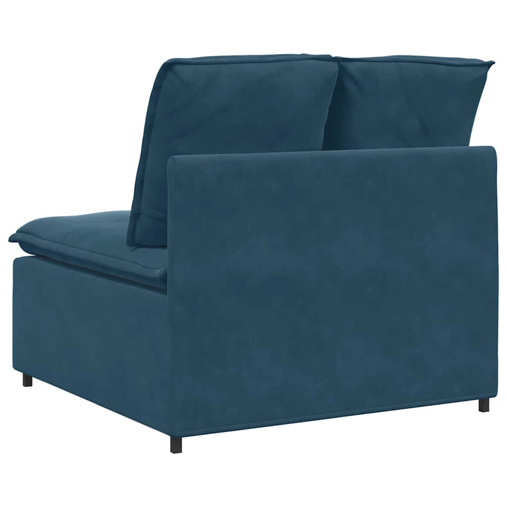 Modulares Sofa Mittelmodul mit Kissen Blau 100 cm