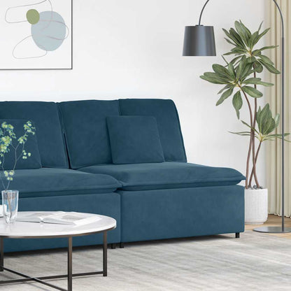 Modulares Sofa Mittelmodul mit Kissen Blau 100 cm