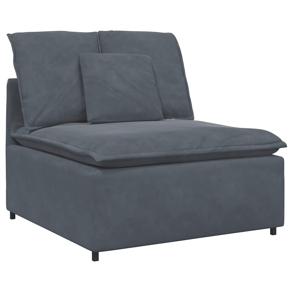 Modulares Sofa Mittelmodul mit Kissen Dunkelgrau 100 cm