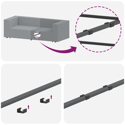 Modulares Sofa Mittelmodul mit Kissen Dunkelgrau 100 cm