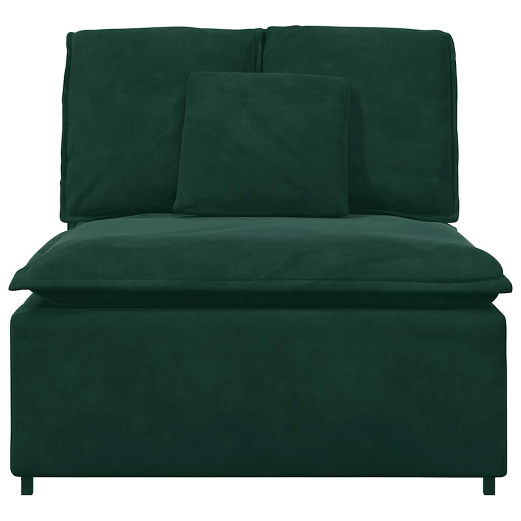 Modulares Sofa Mittelmodul mit Kissen Dunkelgrün 100 cm