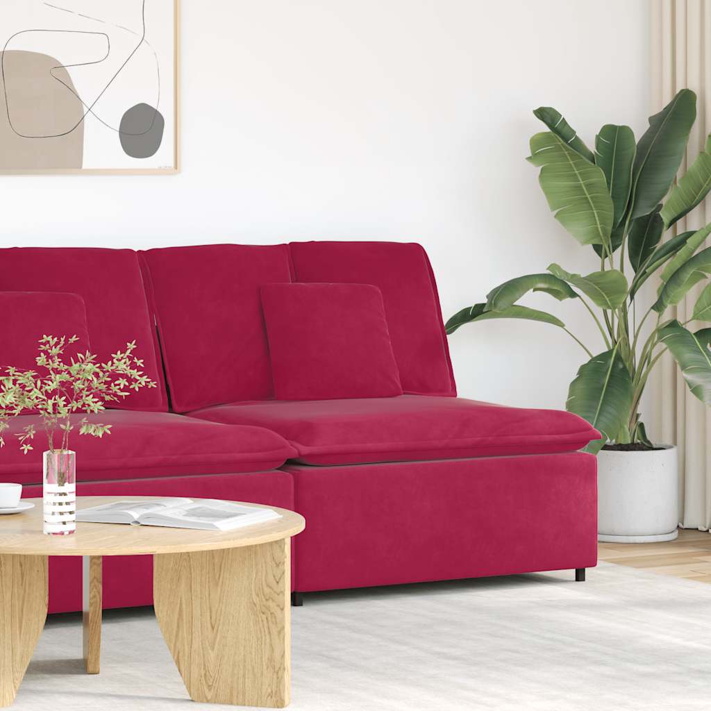 Modulares Sofa Mittelmodul mit Kissen Weinrot 100 cm