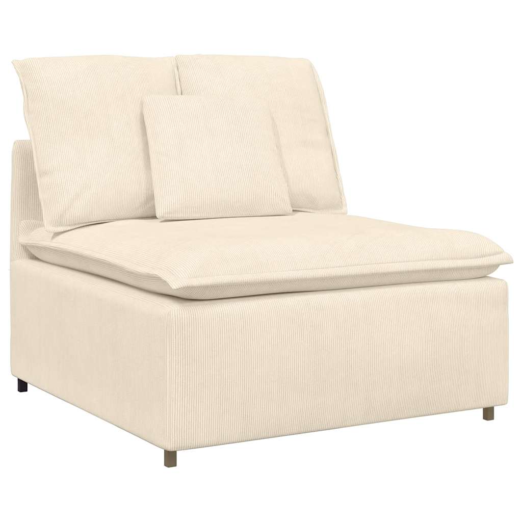 Modulares Sofa Mittelmodul mit Kissen Creme 100 cm