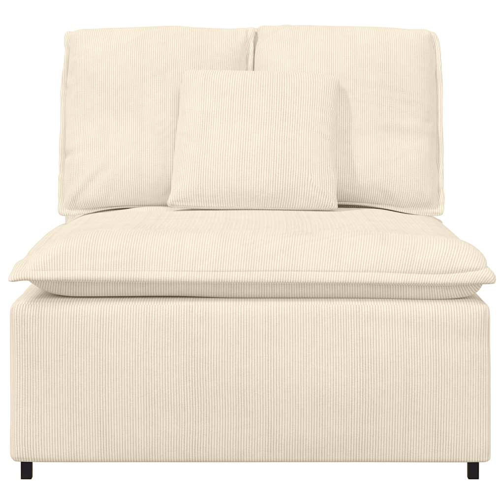 Modulares Sofa Mittelmodul mit Kissen Creme 100 cm