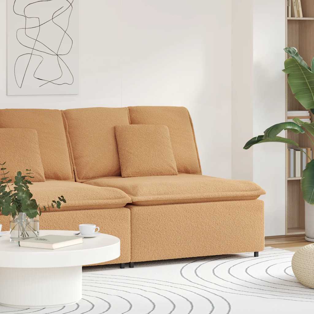 Modulares Sofa Mittelmodul mit Kissen Beige 100 cm