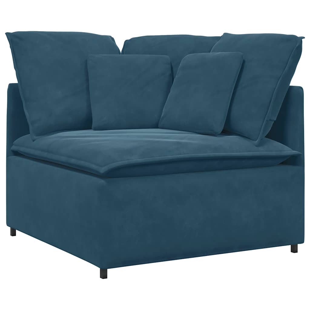 vidaXL Modulares Sofa Eckmodul mit Kissen Blau 100 cm