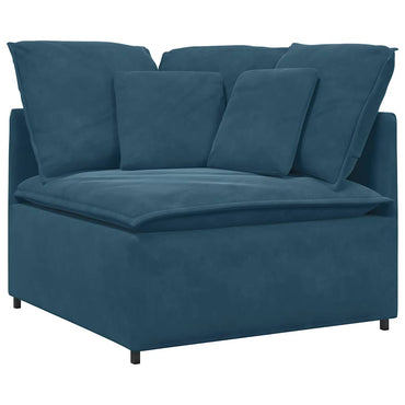 vidaXL Modulares Sofa Eckmodul mit Kissen Blau 100 cm