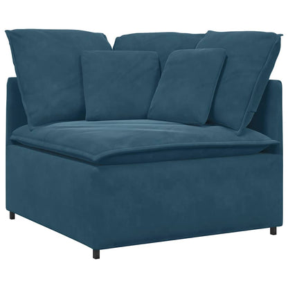 vidaXL Modulares Sofa Eckmodul mit Kissen Blau 100 cm