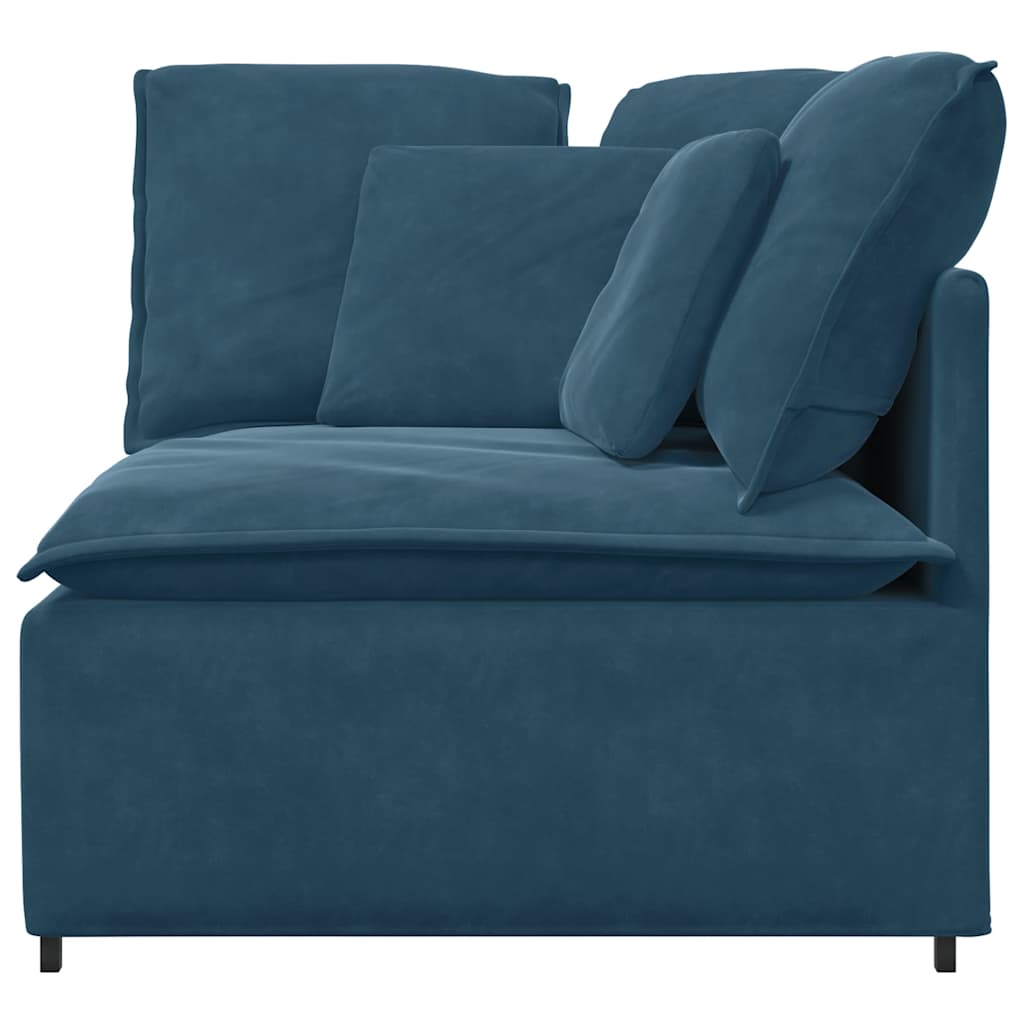 vidaXL Modulares Sofa Eckmodul mit Kissen Blau 100 cm