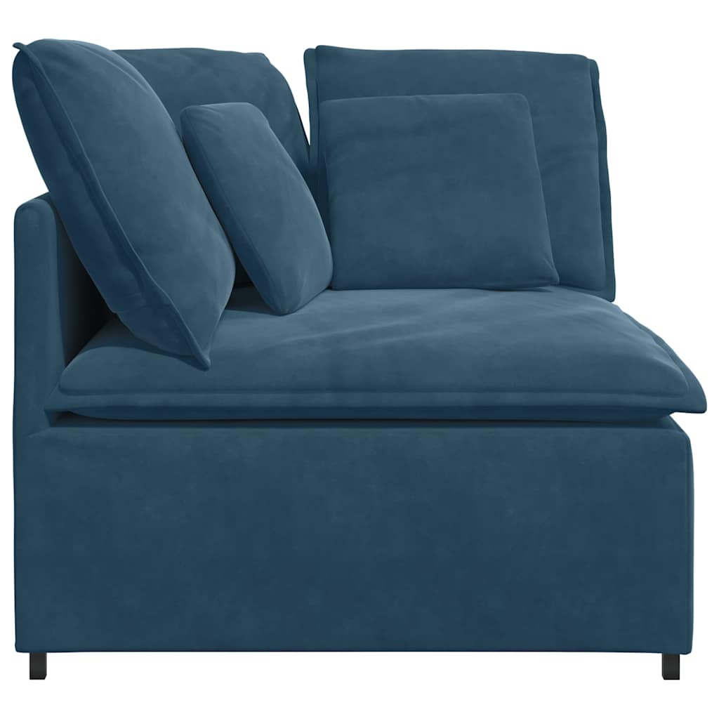 vidaXL Modulares Sofa Eckmodul mit Kissen Blau 100 cm
