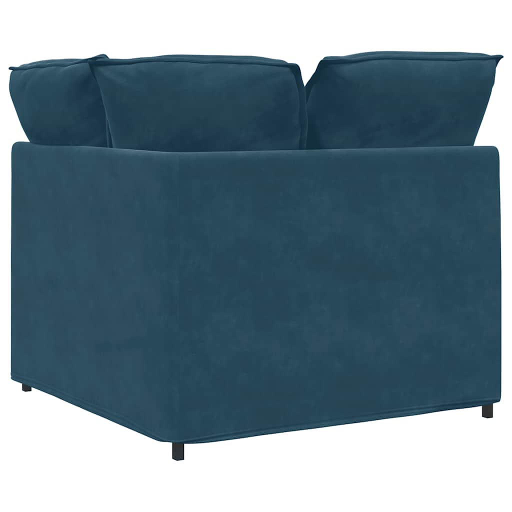 vidaXL Modulares Sofa Eckmodul mit Kissen Blau 100 cm