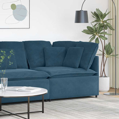 vidaXL Modulares Sofa Eckmodul mit Kissen Blau 100 cm