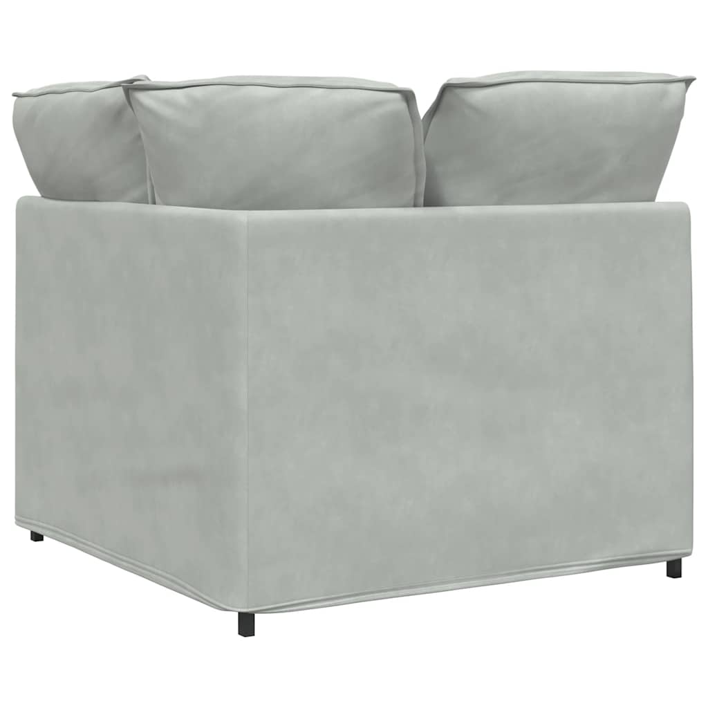 Modulares Sofa Eckmodul mit Kissen Hellgrau 100 cm