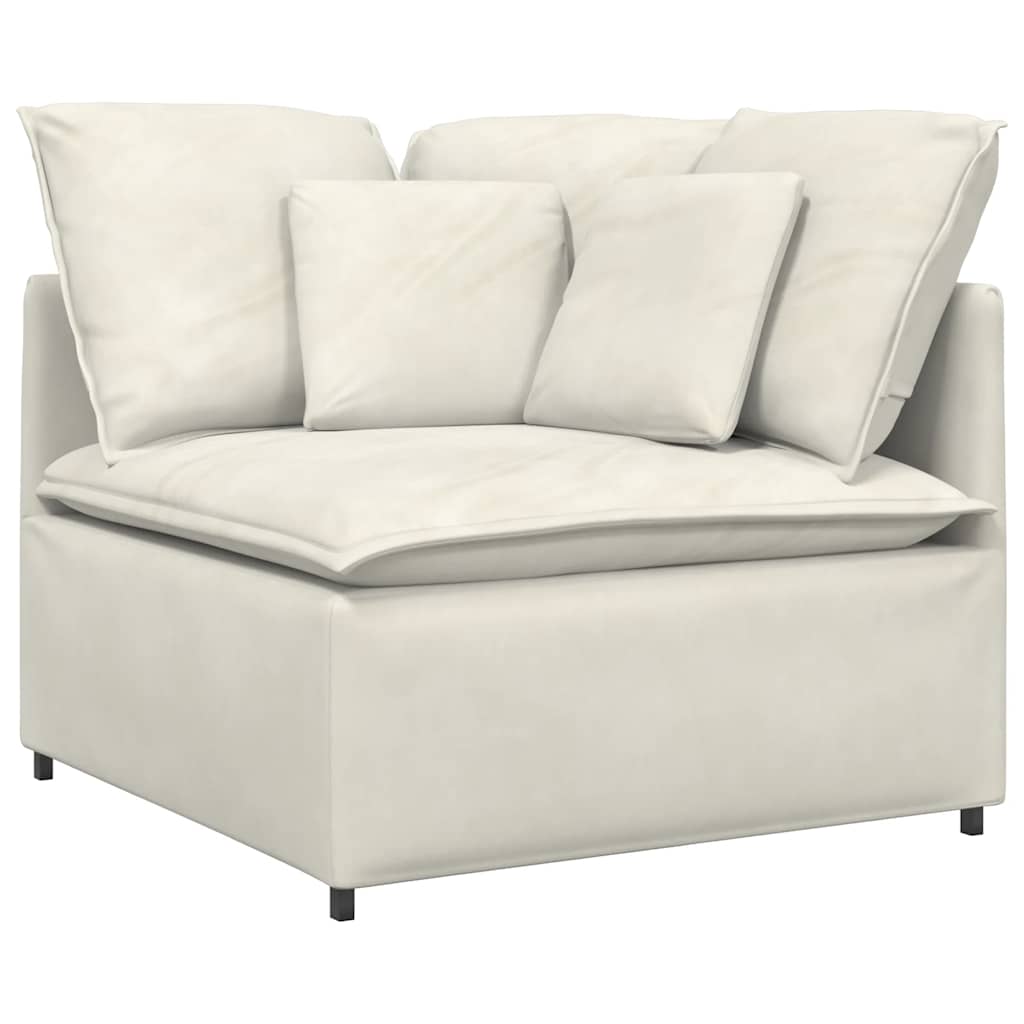 vidaXL Modulares Sofa Eckmodul mit Kissen Creme 100 cm
