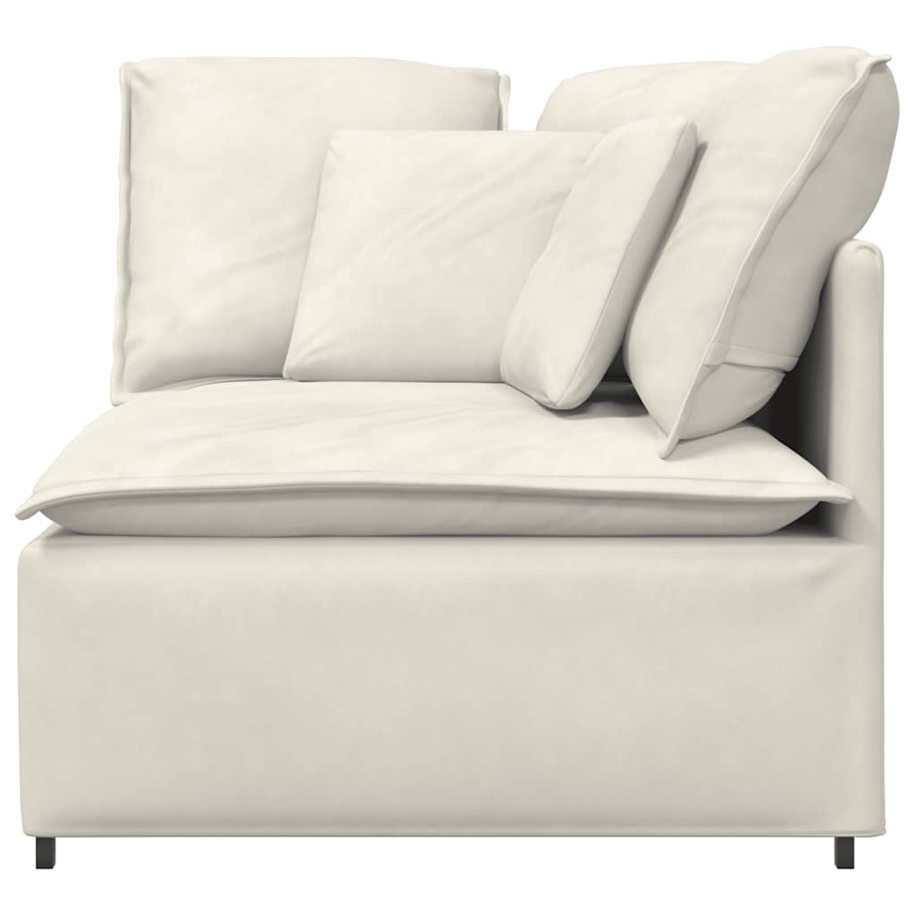 vidaXL Modulares Sofa Eckmodul mit Kissen Creme 100 cm